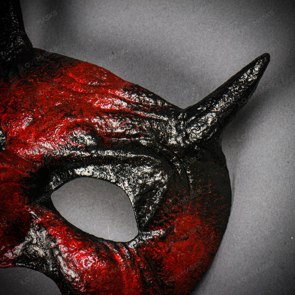 Goblin Devil Short Horn Eyes Mask - Bloody Red - Picture 8 of 8